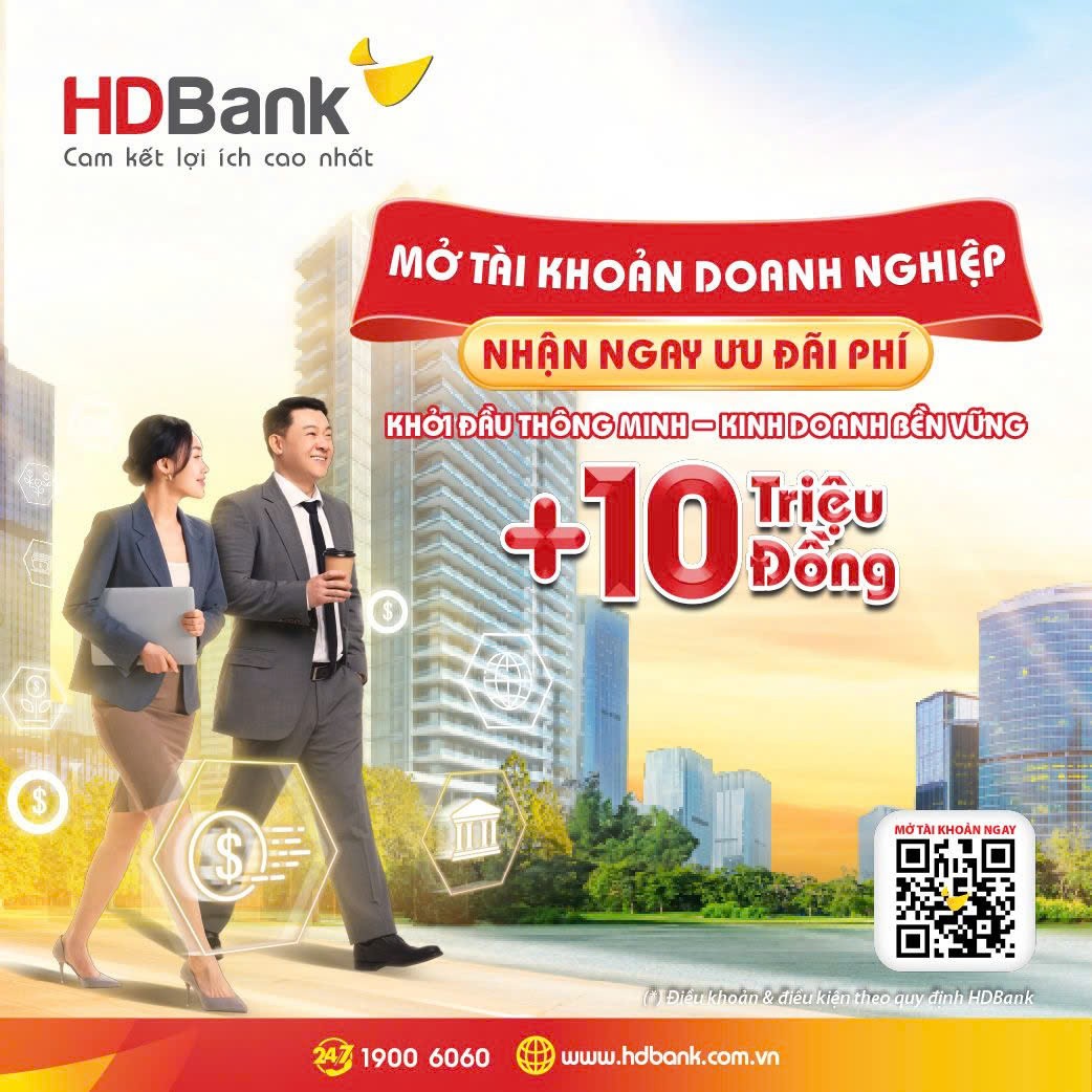 Lãi suất từ 7,2%/năm, HDBank tung loạt ưu đãi lớn cho doanh nghiệp