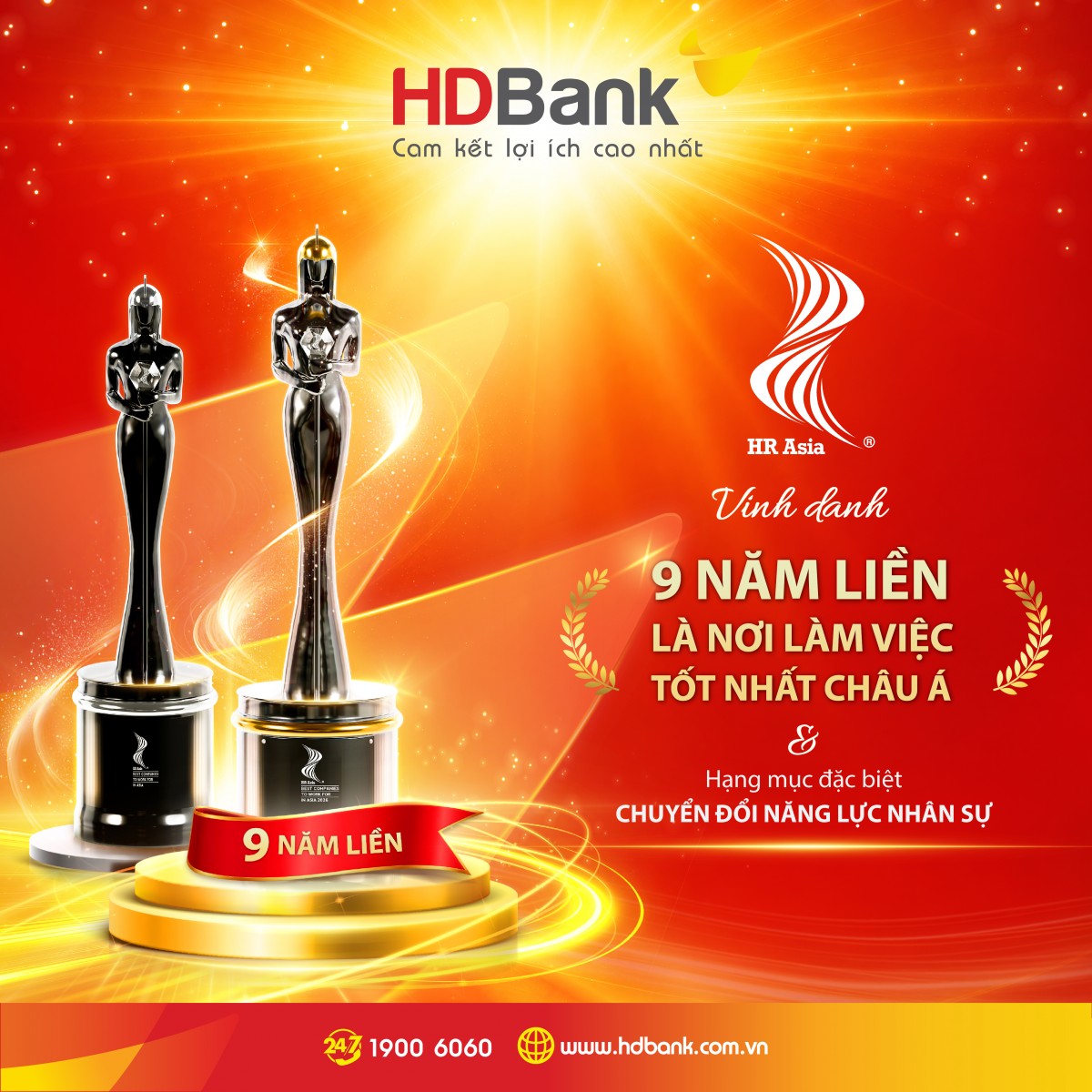 HDBank là ngân hàng duy nhất 9 năm liền đạt danh hiệu 'Nơi làm việc tốt nhất châu Á'