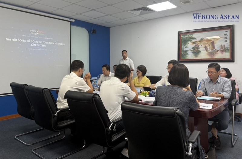 ĐHĐCĐ thường niên năm 2026 lần thứ hai của MobiFone Service tổ chức vào sáng 15/7 tại số 19 Duy Tân, Hà Nội. Ảnh: Hà Anh/Mekong ASEAN.
