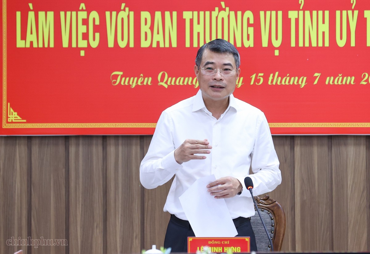 Thủ tướng Lê Minh Hưng phát biểu kết luận cuộc làm việc - Ảnh: VGP