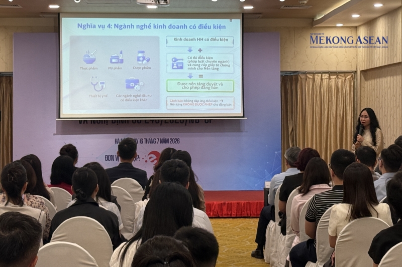 hội nghị giới thiệu một số điểm mới của Luật Thương mại điện tử 2025 (có hiệu lực từ 1/7/2026) và Nghị định số 248/2026/NĐ-CP.