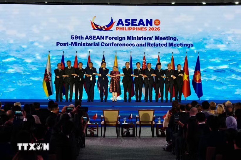 Bộ trưởng Ngoại giao các nước ASEAN dự lễ khai mạc AMM-59. Ảnh: TTXVN.
