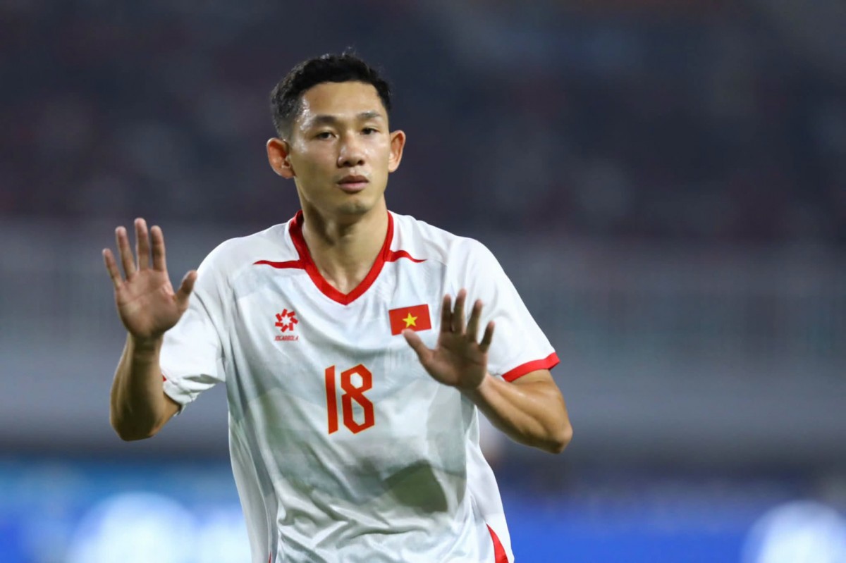 Hai Long bứt tốc từ sân nhà và nhân đôi cách biệt cho tuyển Việt Nam. Ảnh: Facebook/@Hanoi Football Club﻿ (tài khoản Facebook của câu lạc bộ bóng đá Hà Nội)
