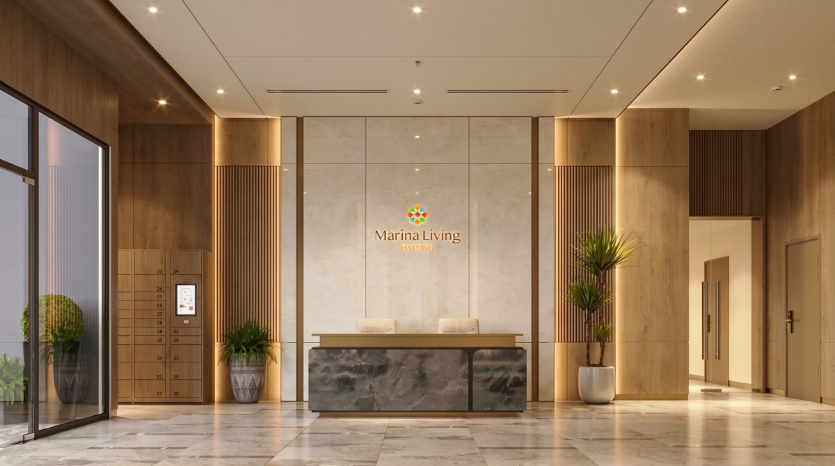 Sự đầu tư còn thể hiện trong cách tổ chức vận hành với hai sảnh đón tại mỗi tòa và hệ thống lên tới 16 thang máy, chưa bao gồm thang phòng cháy chữa cháy. Ảnh: BIM Group