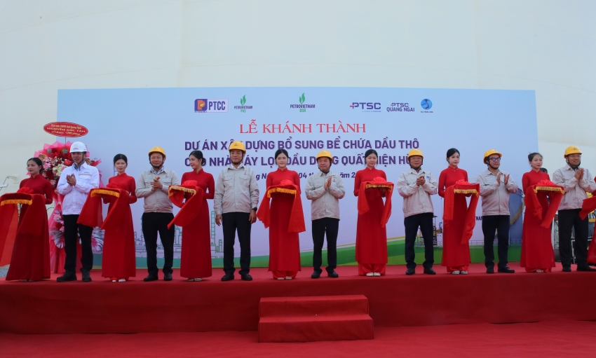 Vận hành bể chứa mới, nhà máy Dung Quất tăng 12,5% năng lực dự trữ dầu thô