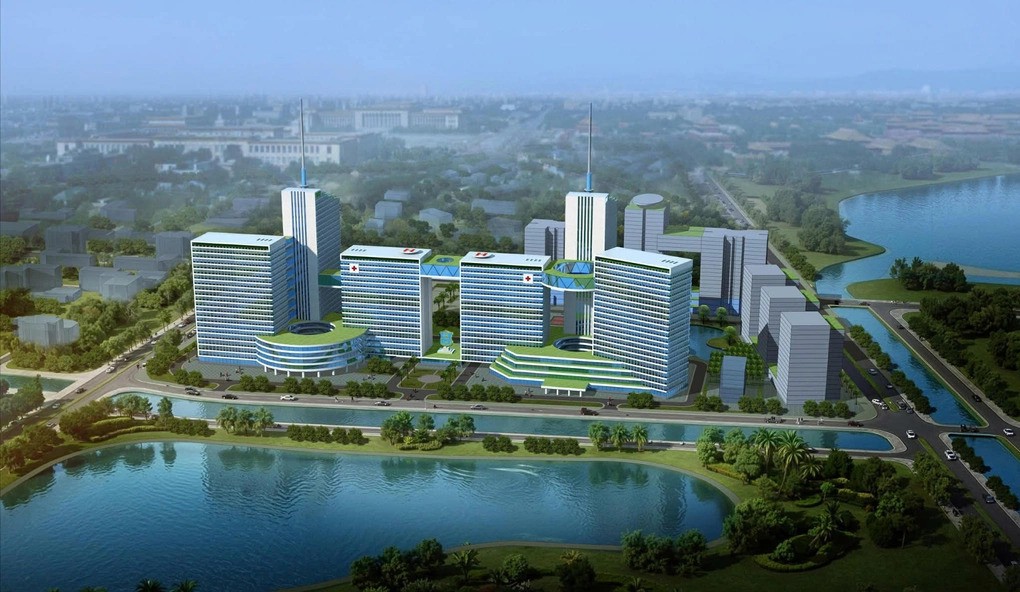 Phối cảnh Khu phức hợp y tế - Chăm sóc sức khỏe người cao tuổi - Đại học Y Hà Nội.