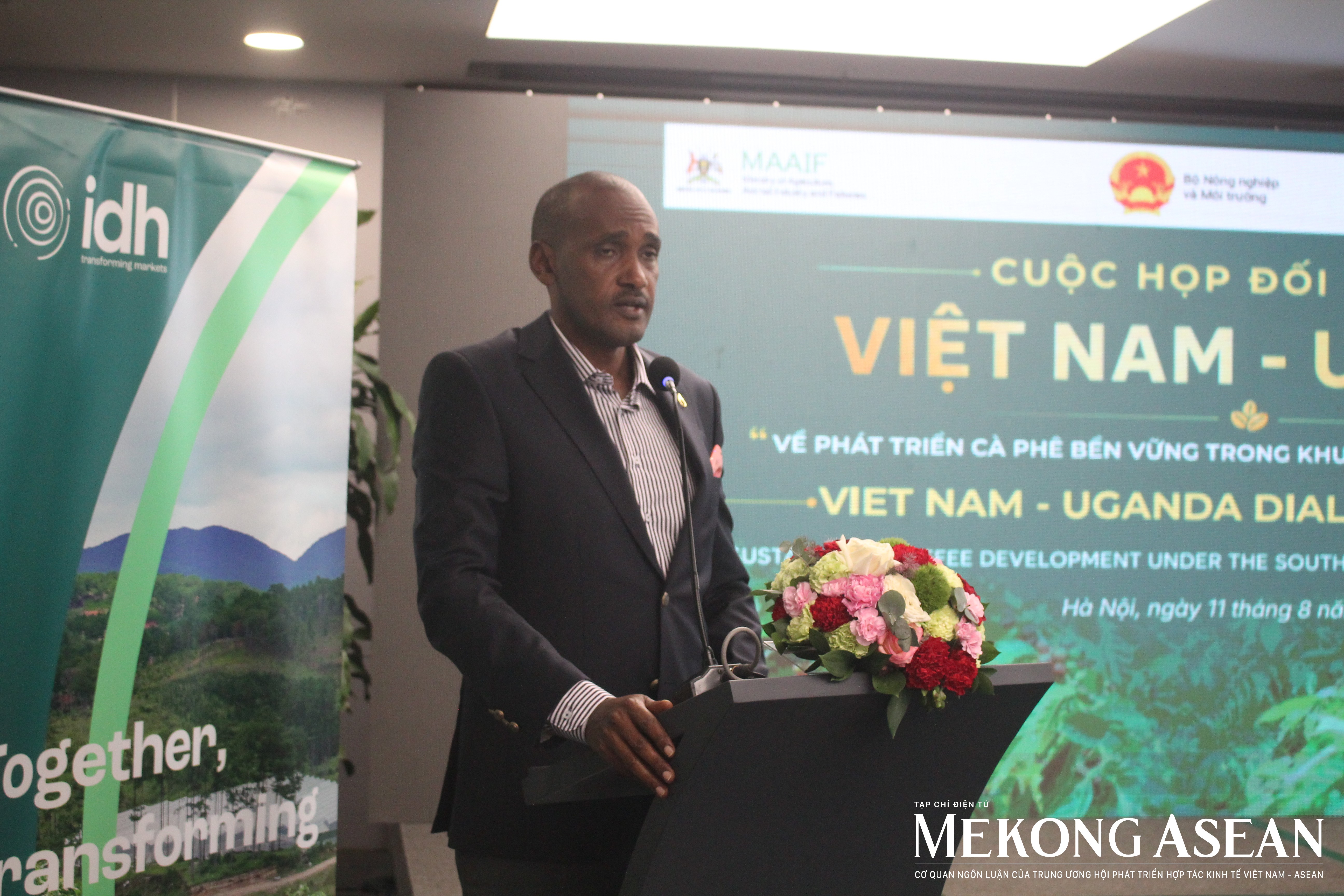 Ông Frank K. Tumwebaze, Bộ trưởng Bộ Nông nghiệp, Chăn nuôi và Thủy sản Uganda. Ảnh: Minh Khôi.