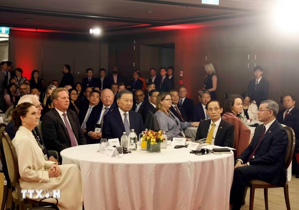 Tổng Bí thư, Chủ tịch nước Tô Lâm và các đại biểu dự Tọa đàm doanh nghiệp Việt Nam-New Zealand - Ảnh: TTXVN