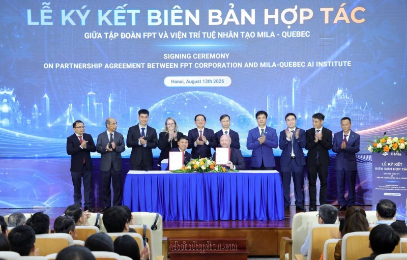 Phó Thủ tướng Hồ Quốc Dũng chứng kiến ký kết hợp tác giữa Tập đoàn FPT và Viện Trí tuệ nhân tạo Mila – Quebec