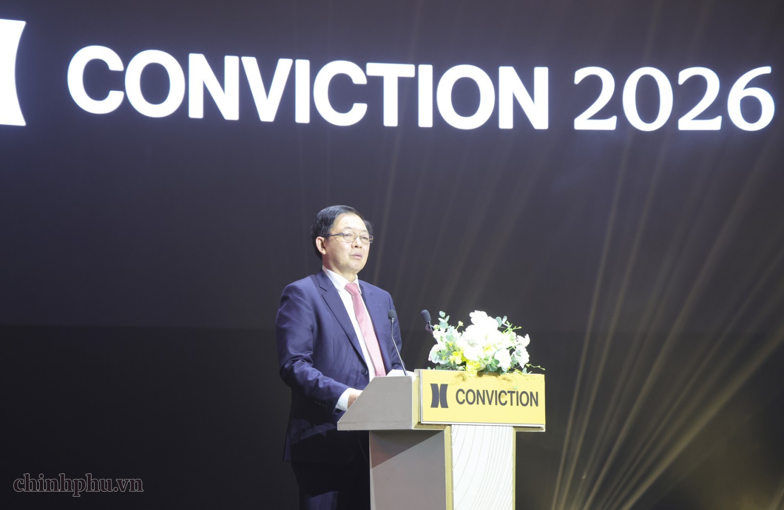 Phó Thủ tướng Hồ Quốc Dũng phát biểu tại Chương trình Ngày hội Công nghệ TPHCM 2026 - Conviction 2026 - Ảnh: VGP.