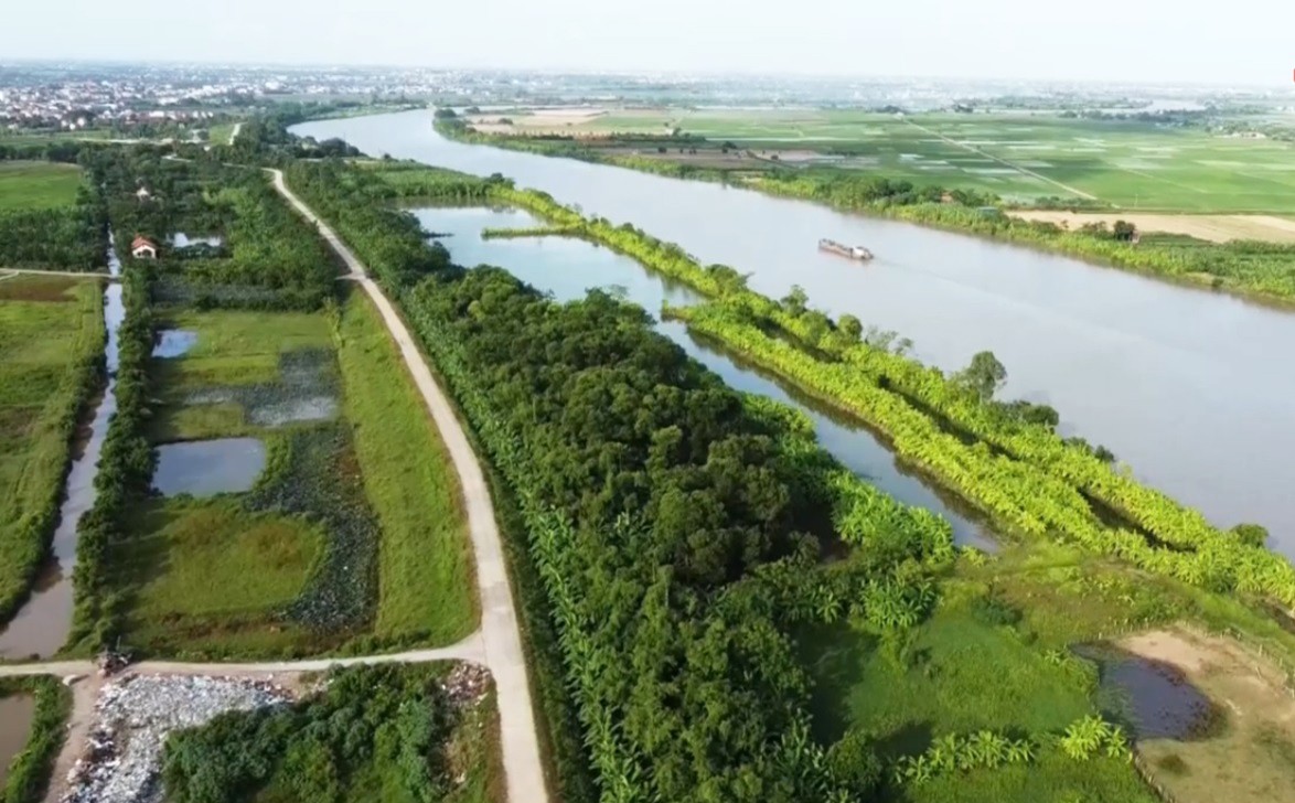 Khu vực dự kiến thực hiện Dự án Cảng thủy nội địa Ninh Giang. Ảnh: THHP.