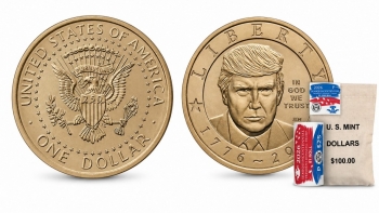 Mỹ mở bán đồng xu một USD có hình ông Trump