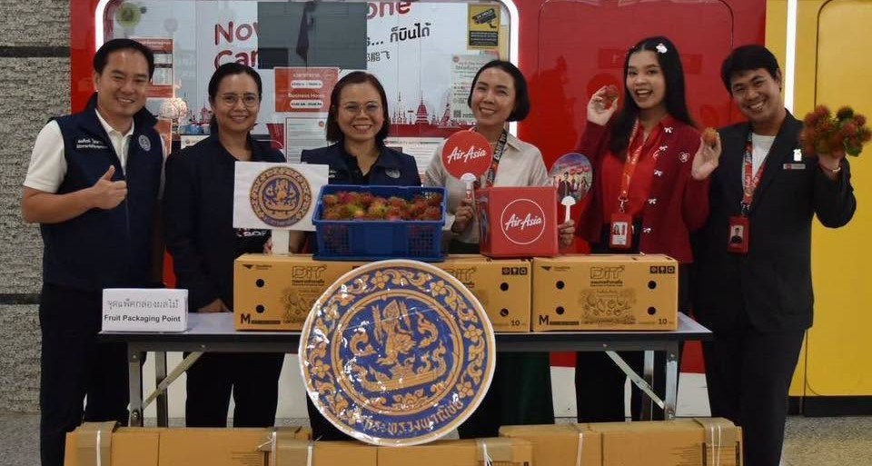 Quầy đóng gói trái cây của Thai AirAsia. Ảnh: Cục Nội thương Thái Lan