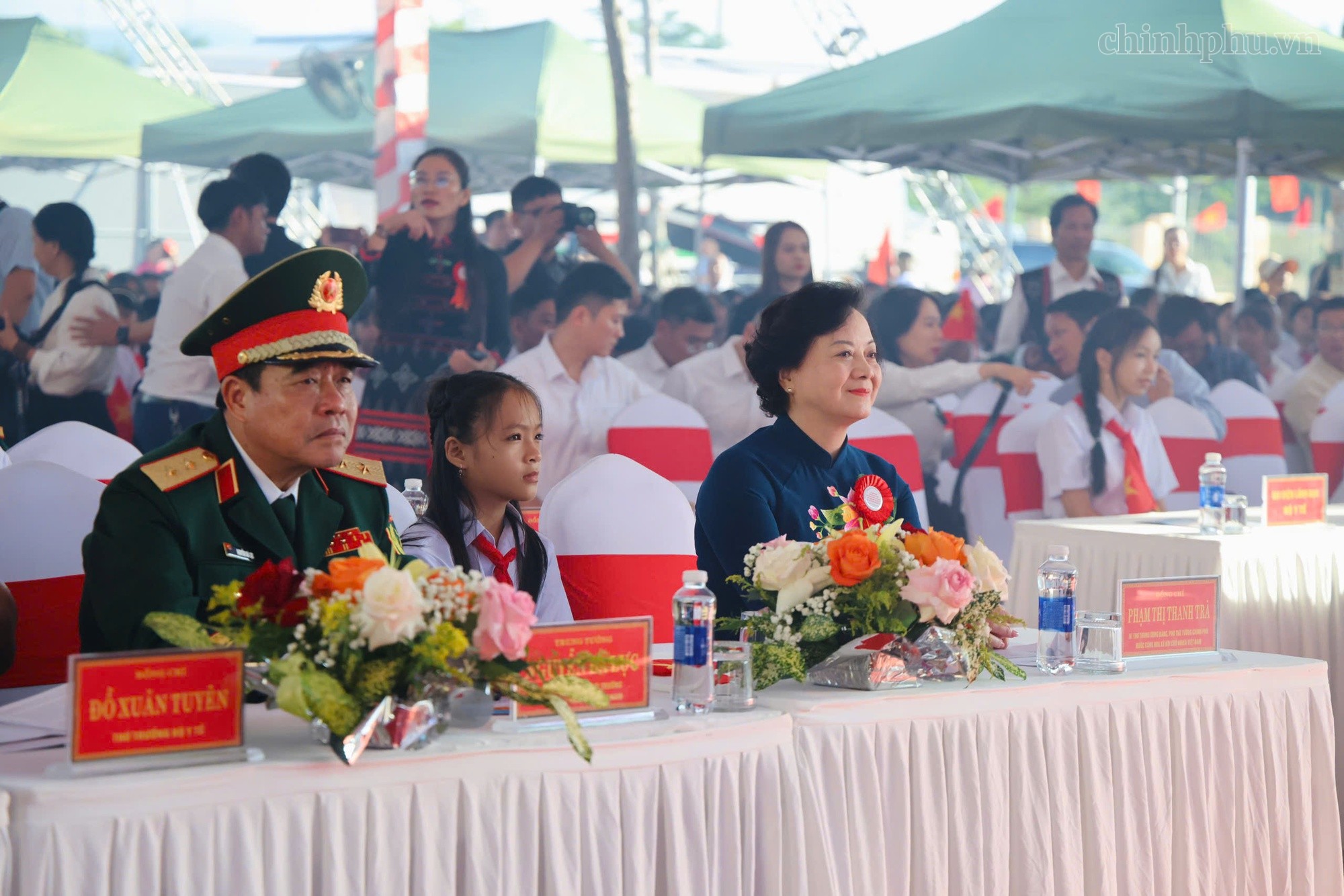 Bí thư Trung ương Đảng, Phó Thủ tướng Phạm Thị Thanh Trà dự lễ khánh thành và khai giảng năm học 2026-2027 tại Trường phổ thông nội trú liên cấp Tiểu học và Trung học cơ sở A Lưới 3, xã A Lưới 3, TP Huế - Ảnh: VGP.