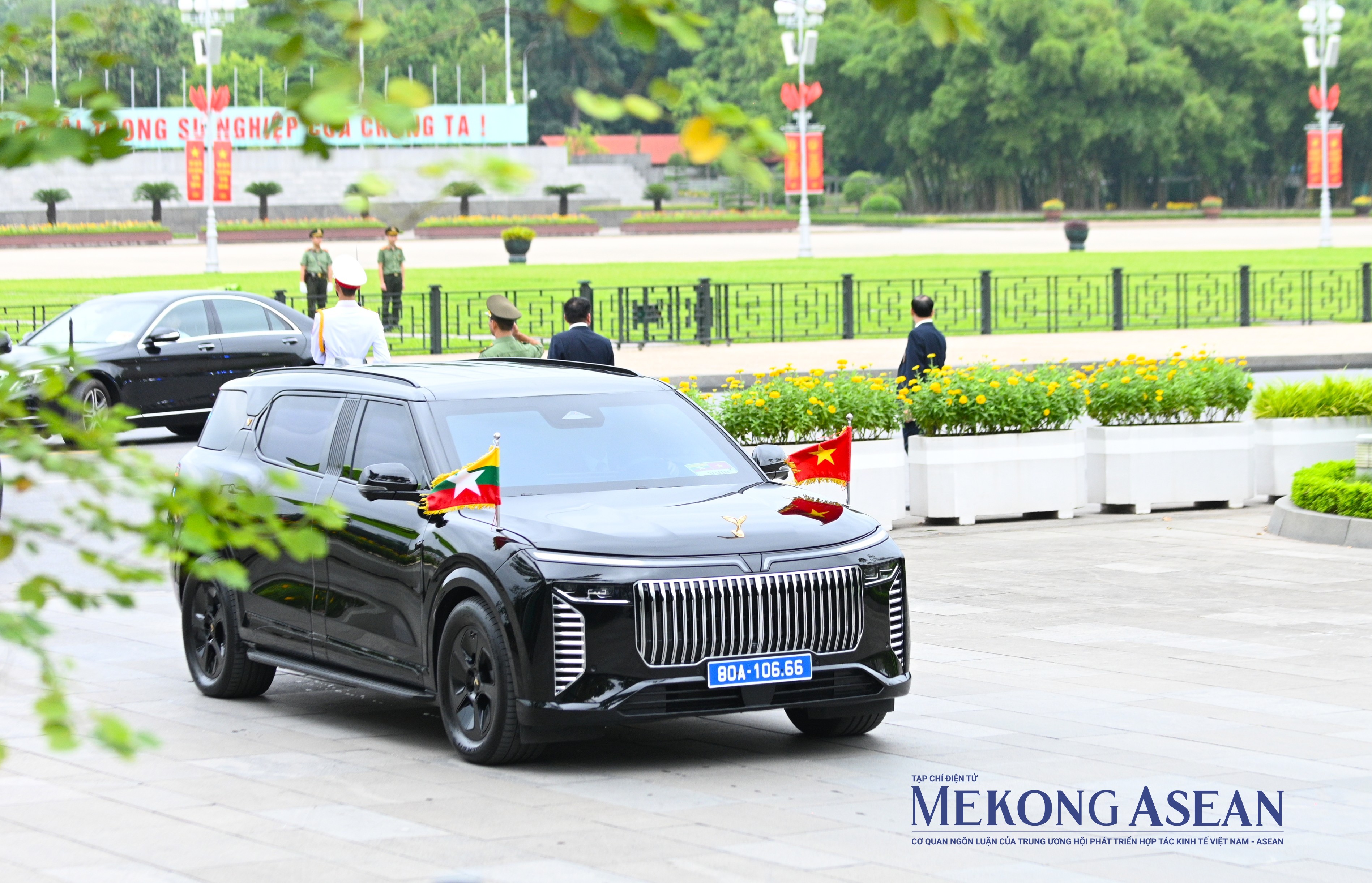 Lễ đón Tổng thống Myanmar thăm chính thức Việt Nam