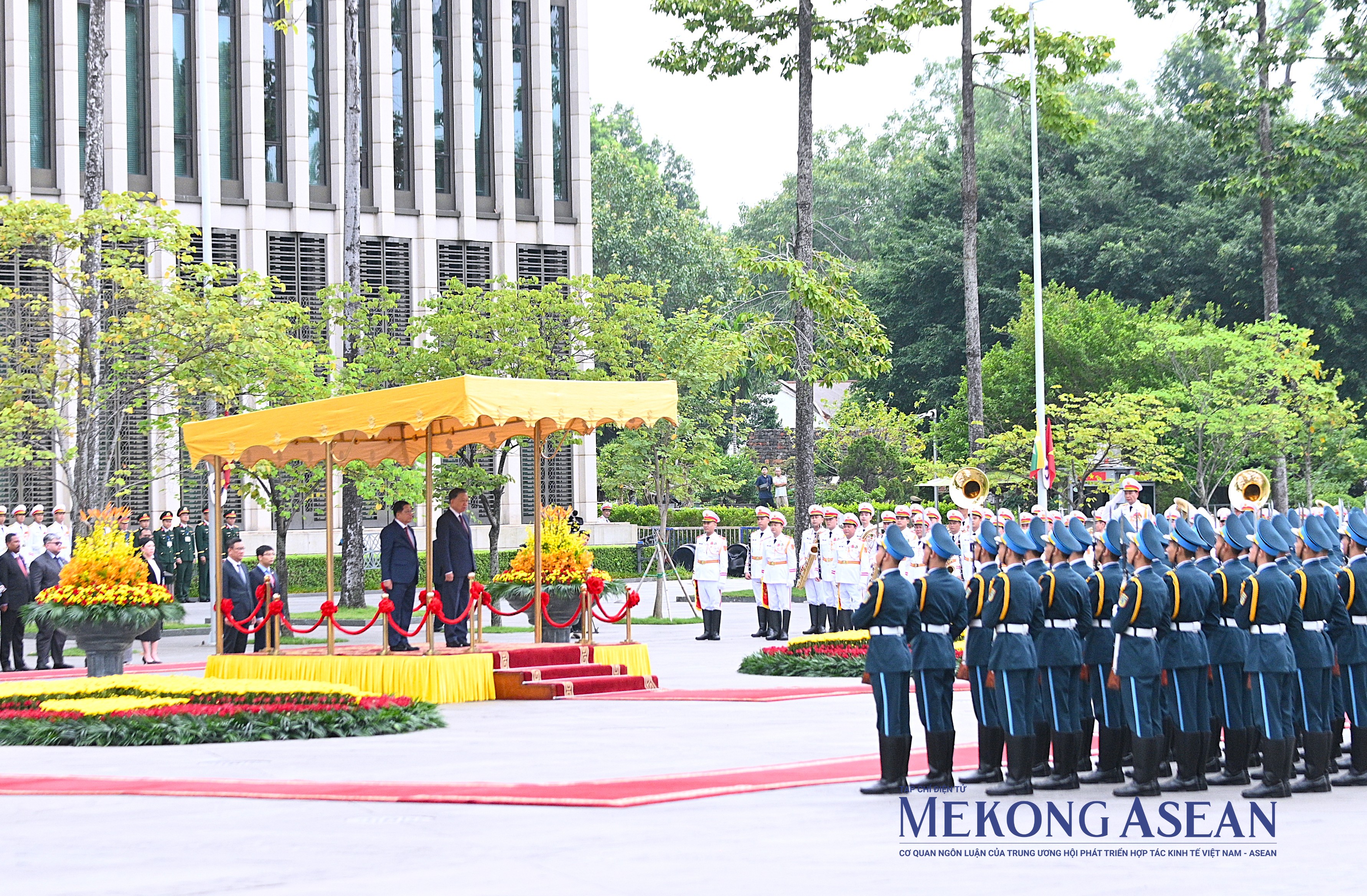 Lễ đón Tổng thống Myanmar thăm chính thức Việt Nam