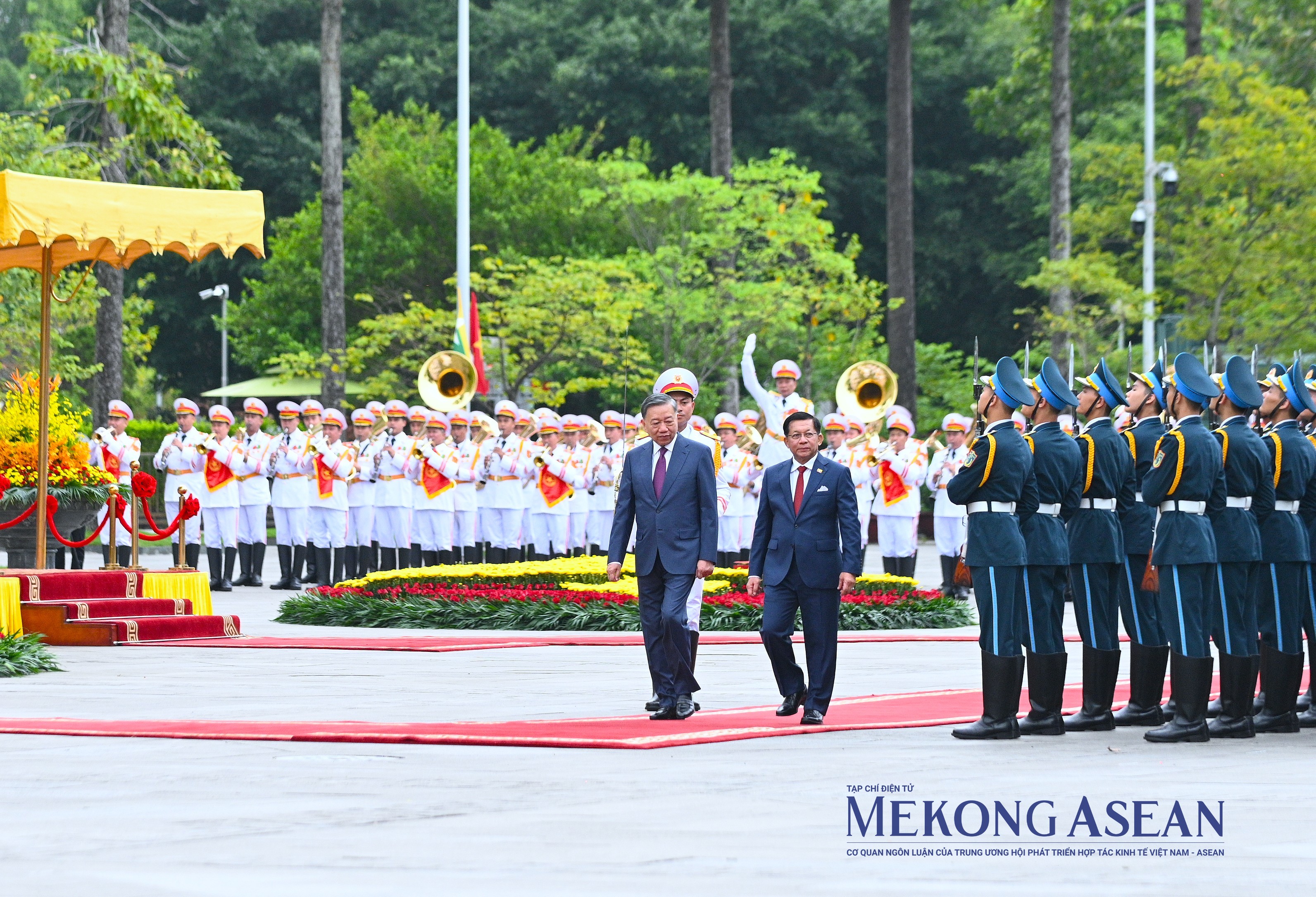 Lễ đón Tổng thống Myanmar thăm chính thức Việt Nam