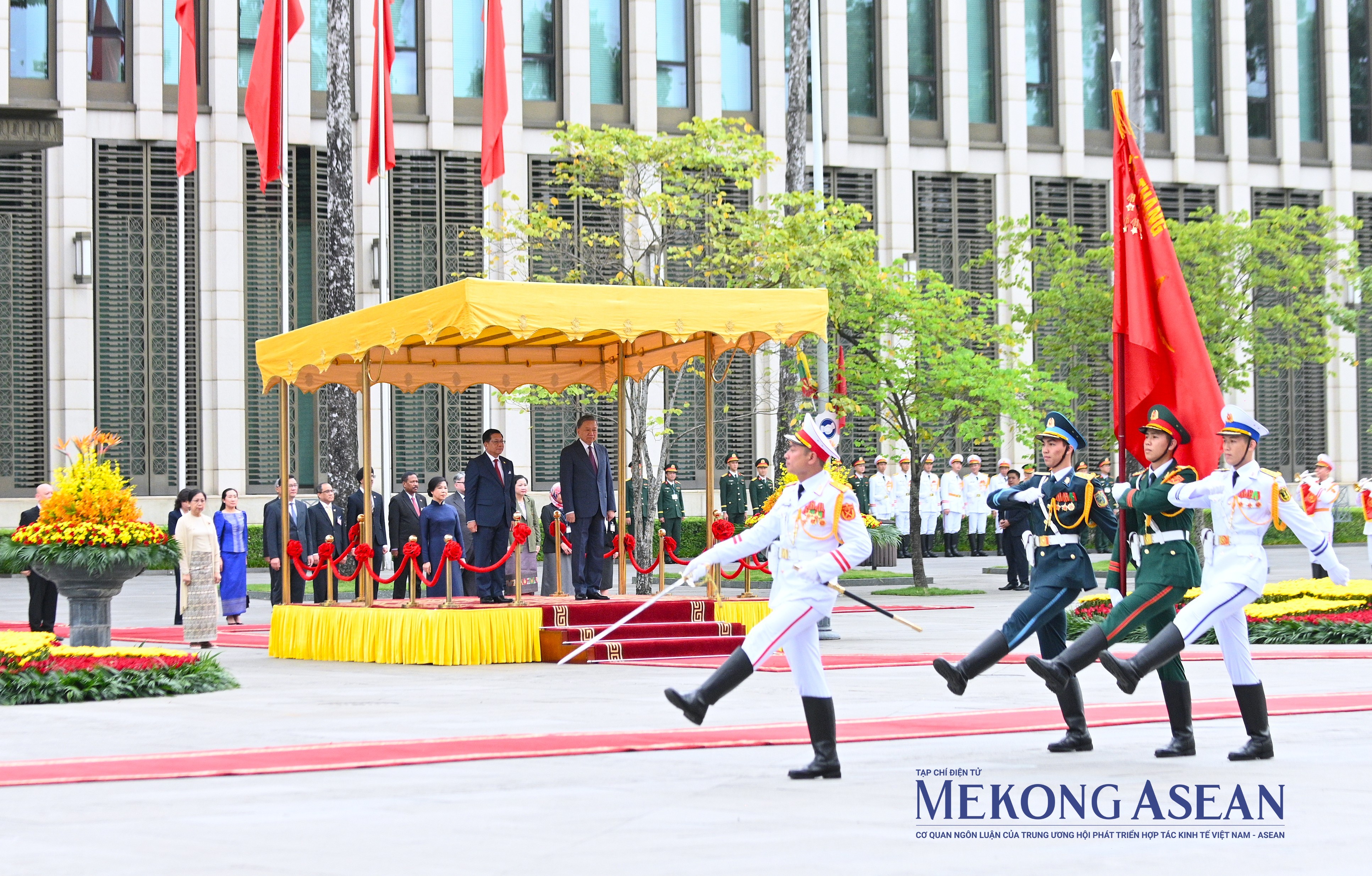 Lễ đón Tổng thống Myanmar thăm chính thức Việt Nam
