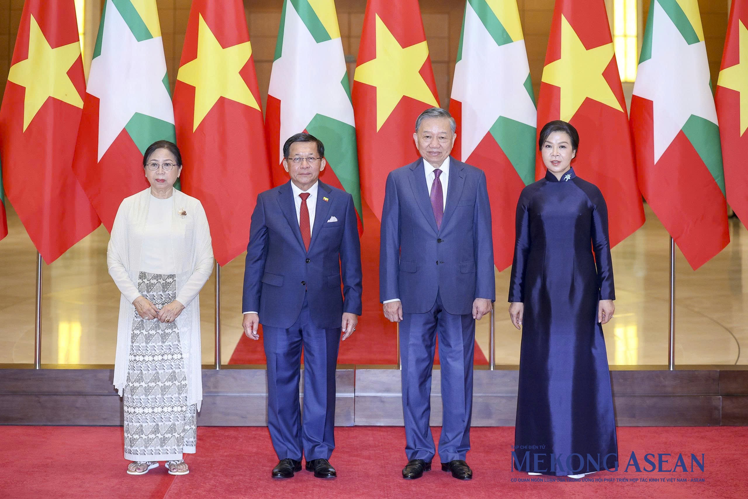 Lễ đón trọng thể Tổng thống Myanmar thăm chính thức Việt Nam