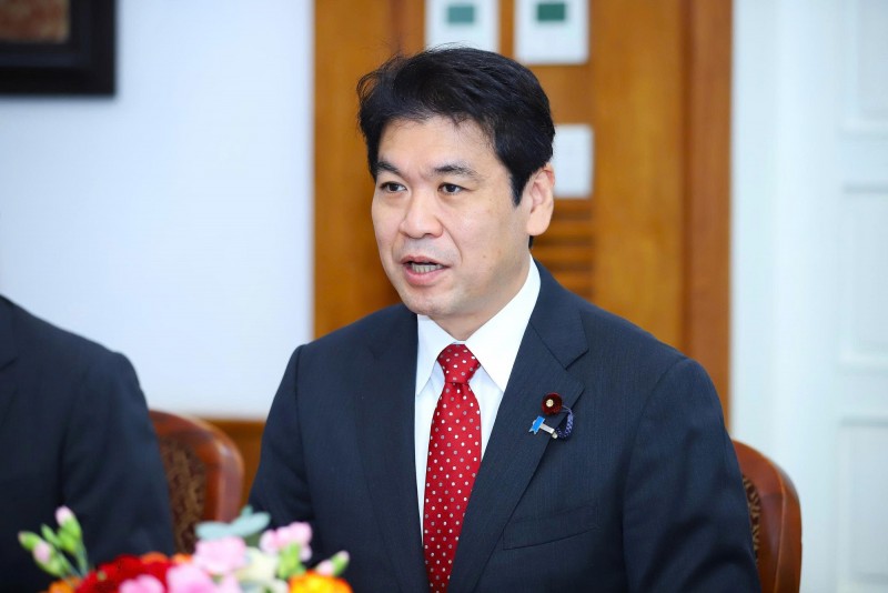 Bộ trưởng Matsumoto Yohei phát biểu tại buổi làm việc