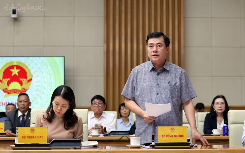 Thứ trưởng Bộ Công Thương Nguyễn Sinh Nhật Tân phát biểu