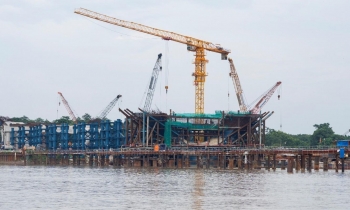 Cầu Trần Hưng Đạo bước vào giai đoạn lắp dựng hơn 26.000 tấn kết cấu thép