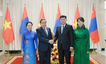 Lễ đón trọng thể Chủ tịch Quốc hội Trần Thanh Mẫn tại Mông Cổ