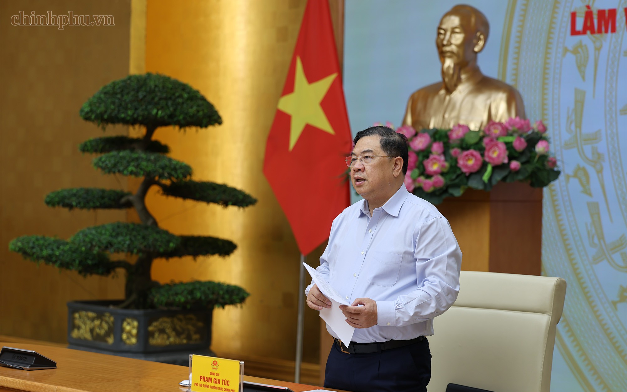 Phó Thủ tướng Thường trực Phạm Gia Túc phát biểu kết luận cuộc làm việc - Ảnh: VGP.