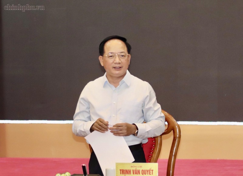 Trưởng Ban Tuyên giáo Trung ương Trịnh Văn Quyết phát biểu tại buổi làm việc
