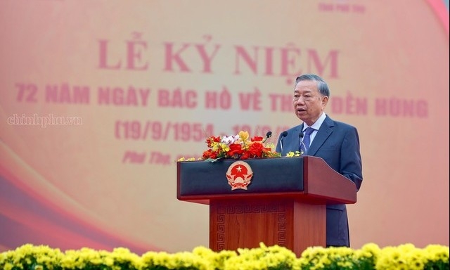 Phát biểu của Tổng Bí thư, Chủ tịch nước Tô Lâm tại Lễ kỷ niệm 72 năm Ngày Bác Hồ về thăm Đền Hùng