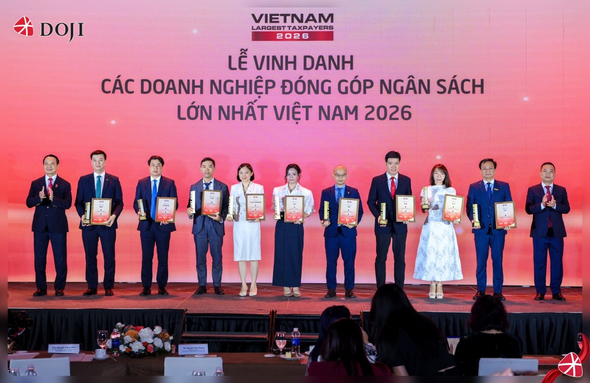 DOJI lọt Top 7 doanh nghiệp phân phối - bán lẻ nộp ngân sách lớn nhất năm 2026