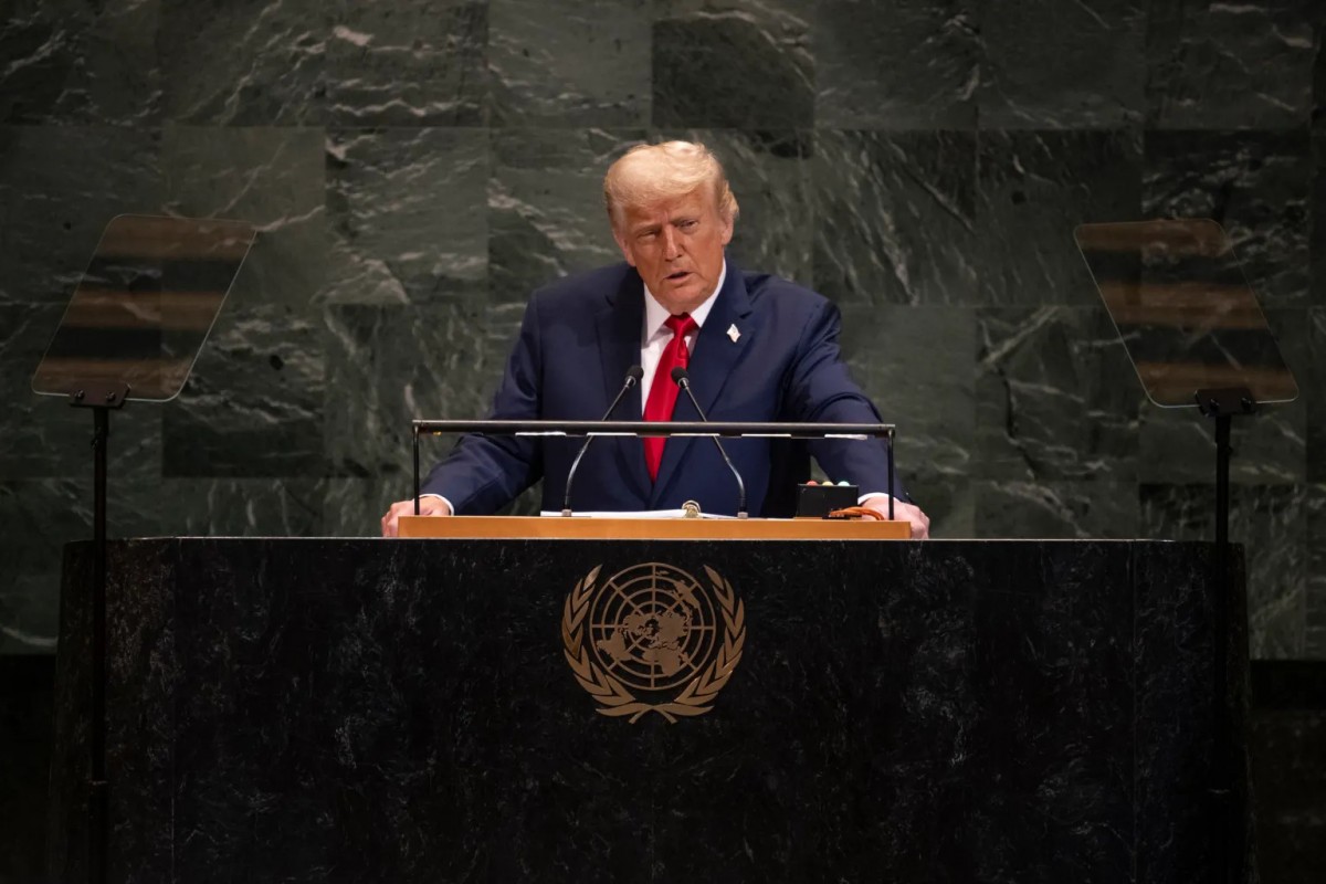 Tổng thống Mỹ Donald Trump phát biểu trước Đại hội đồng Liên Hợp Quốc năm 2025. Ảnh: Nhà Trắng