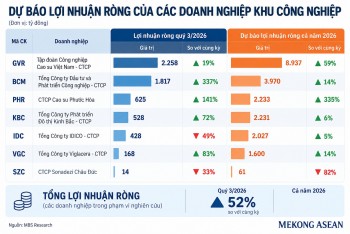 Dự báo lợi nhuận nhóm khu công nghiệp quý 3/2026