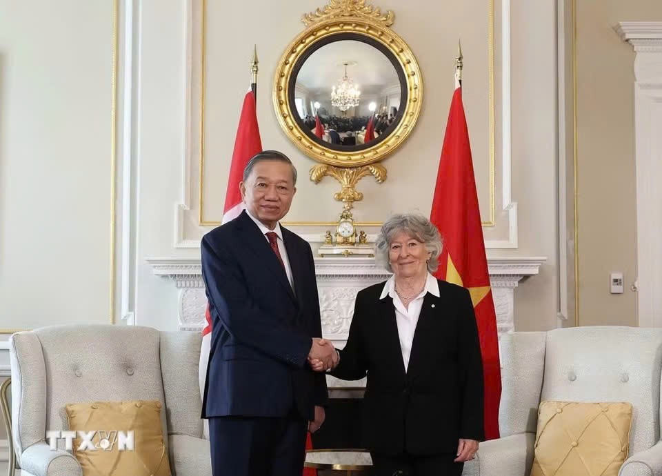 Tổng Bí thư, Chủ tịch nước Tô Lâm hội kiến với Toàn quyền Canada Louise Arbour. Ảnh: TTXVN.
