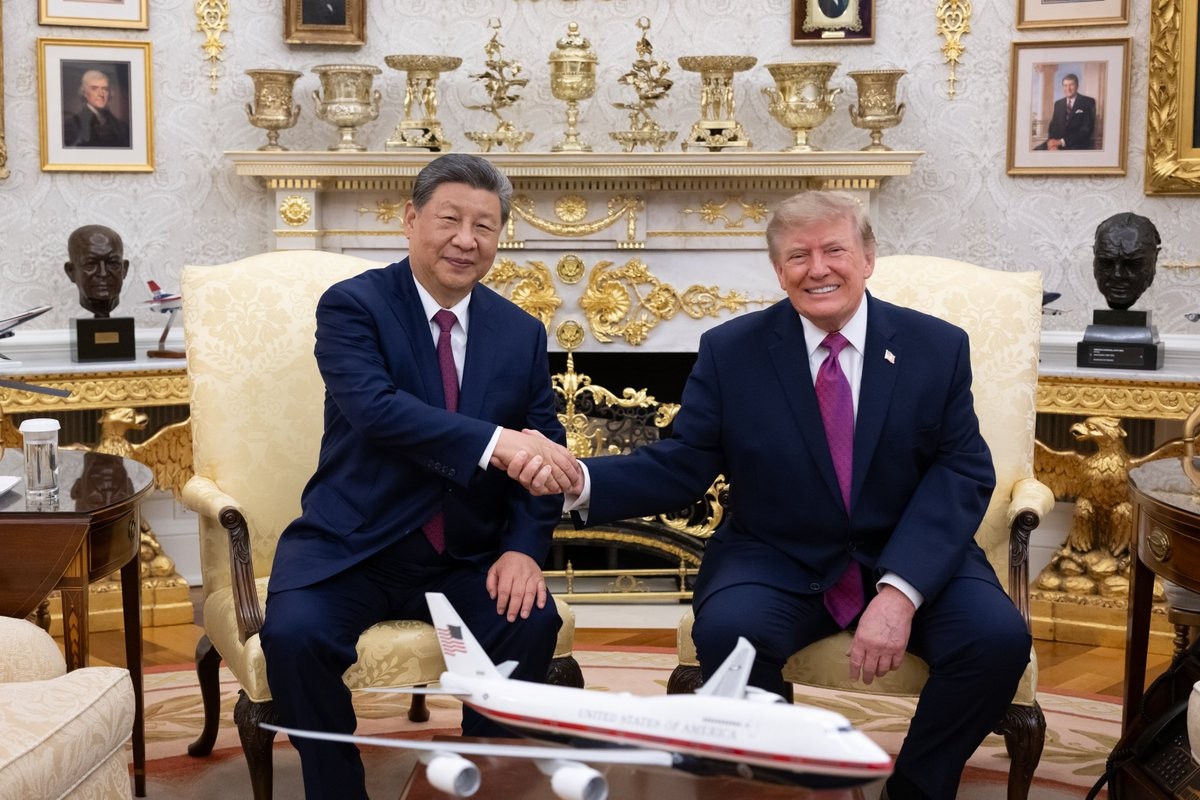 Chủ tịch Trung Quốc Tập Cận Bình và Tổng thống Mỹ Donald Trump tại Phòng Bầu dục ngày 24/9 giờ địa phương. Ảnh: Bộ Ngoại giao Trung Quốc