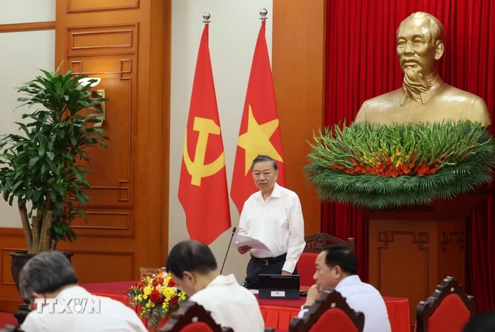 Tổng Bí thư, Chủ tịch nước Tô Lâm đề nghị cần triển khai một số nhiệm vụ cụ thể trong thời gian tới - Ảnh: TTXVN