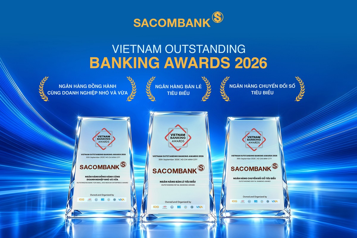 Sacombank lập 'Hat-trick' giải thưởng nhờ năng lực số và sự thấu hiểu khách hàng