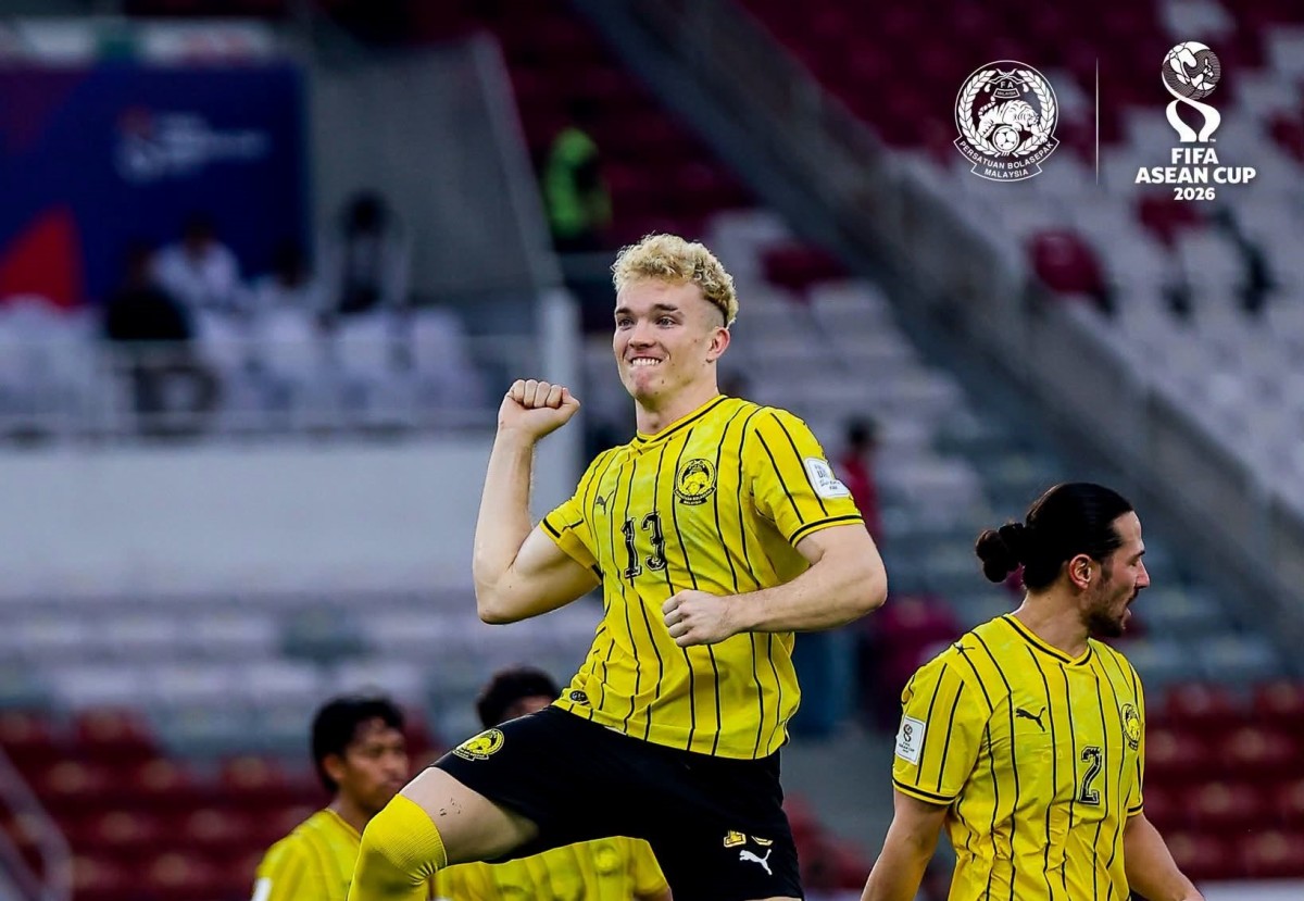 Fergus Tierney ghi bàn mở tỷ số cho Malaysia. Ảnh: Liên đoàn Bóng đá Malaysia