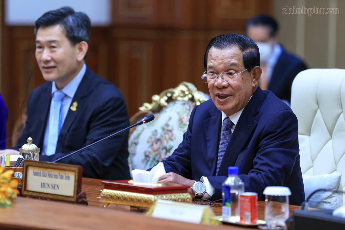 Chủ tịch Hun Sen phát biểu. Ảnh: VGP