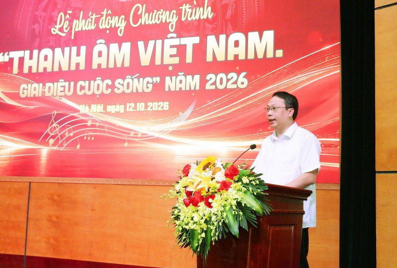 Thứ trưởng Bộ Văn hóa, Thể thao và Du lịch Nguyễn Huy Dũng phát biểu tại buổi lễ.