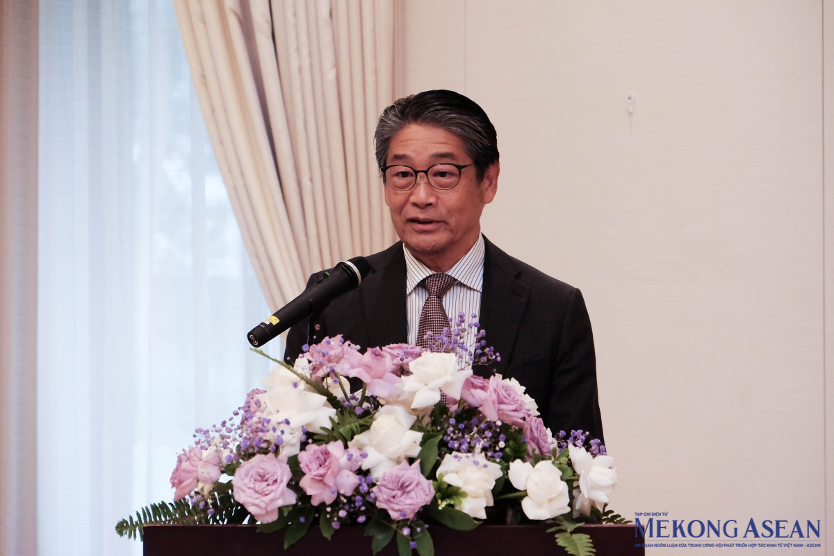 Đại sứ Nhật Bản tại Việt Nam Ito Naoki phát biểu trong lễ ký kết. Ảnh: Tùng Dương/Mekong ASEAN