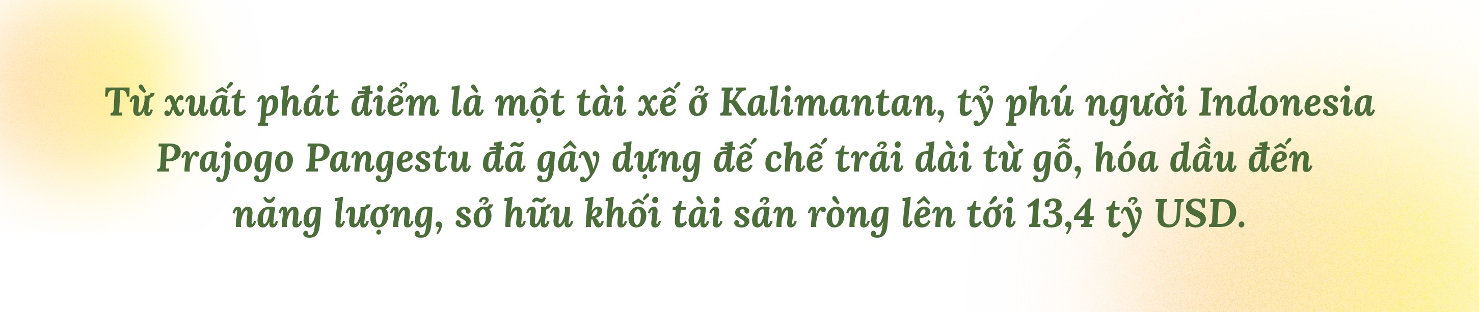 Hành trình từ tài xế đến đế chế 13 tỷ USD của doanh nhân Indonesia Prajogo Pangestu