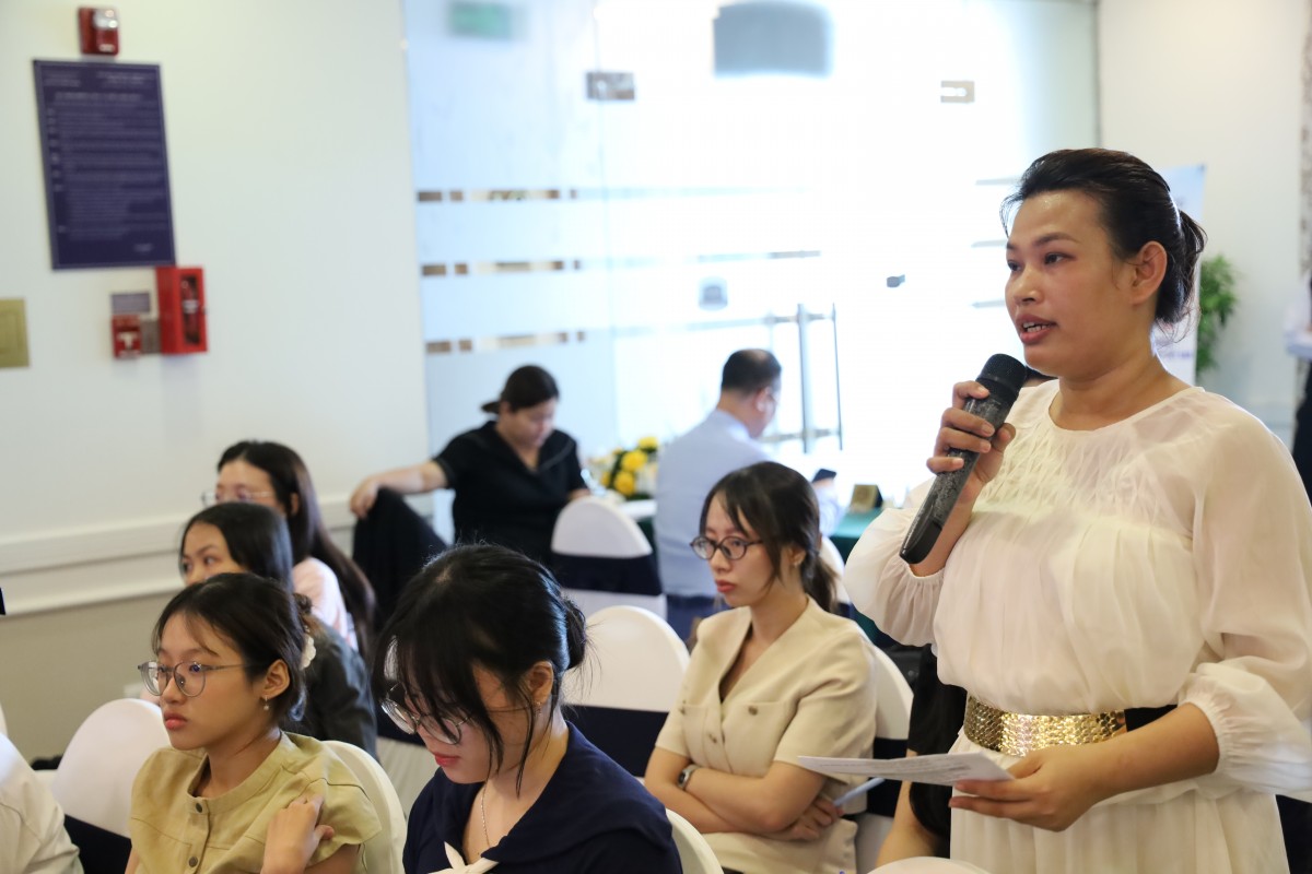 Đại diện một doanh nghiệp xuất nhập khẩu chia sẻ tại sự kiện. Ảnh: ITPC.