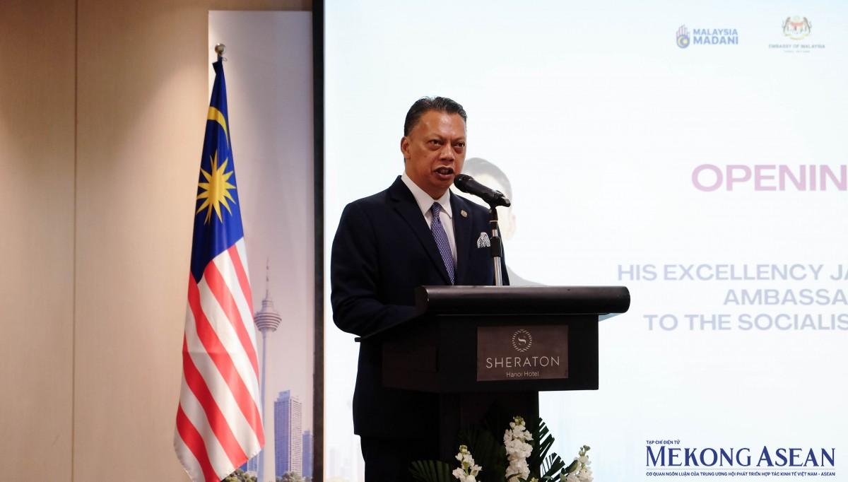 Đại sứ Malaysia tại Việt Nam Jamal Sharifuddin Johan phát biểu ngày 28/10. Ảnh: Tùng Dương/Mekong ASEAN