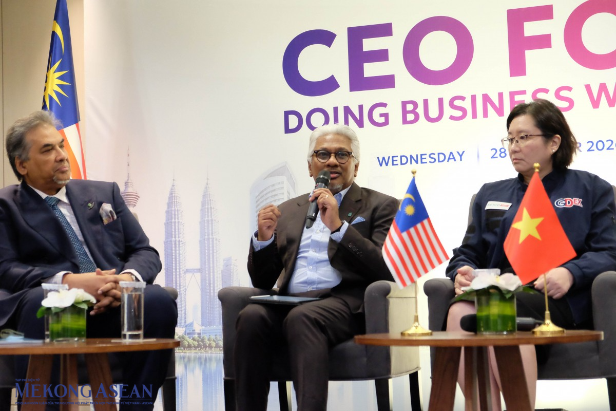 Ông Aimy Zairin Mohamed phát biểu tại diễn đàn ngày 28/10. Ảnh: Tùng Dương/Mekong ASEAN