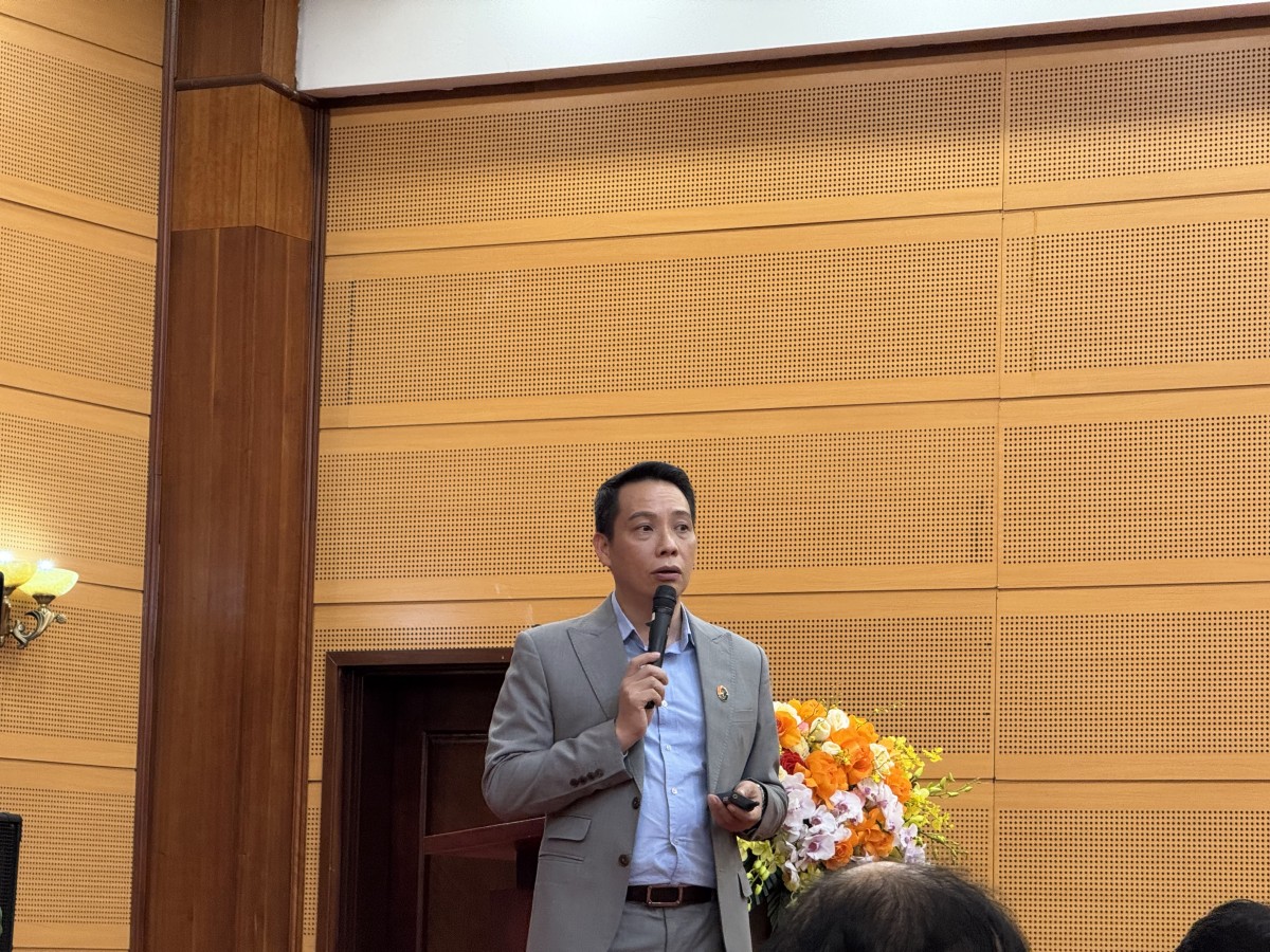 Ông Nguyễn Văn Thiện, Phó Tổng Giám đốc phụ trách kinh doanh và phát triển thị trường GG Power, tại Diễn đàn Năng lượng sạch cho kỷ nguyên tăng trưởng mới. Ảnh: Ngọc Linh