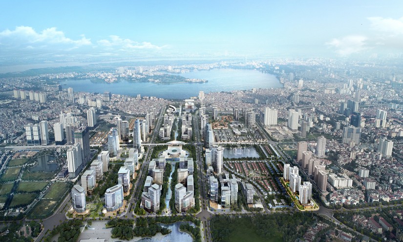 Phối cảnh Dự &aacute;n Khu trung t&acirc;m Khu đ&ocirc; thị T&acirc;y Hồ T&acirc;y (STARLAKE) với diện t&iacute;ch hơn 186,3 ha, nối liền với kh&ocirc;ng gian xanh Hồ T&acirc;y v&agrave; trục giao th&ocirc;ng huyết mạch tới s&acirc;n bay quốc tế Nội B&agrave;i do Tập đo&agrave;n Daewoo E&amp;amp;amp;C đầu tư x&acirc;y dựng