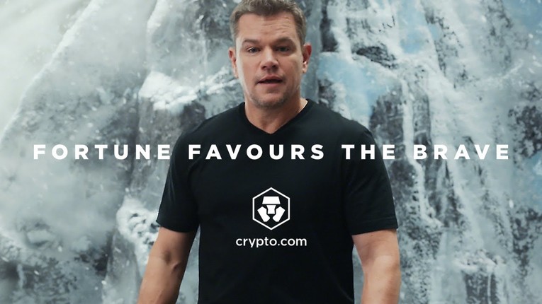 Nam diễn vi&ecirc;n Matt Damon xuất hiện trong quảng c&aacute;o của Crypto.com. Ảnh: Crypto.com