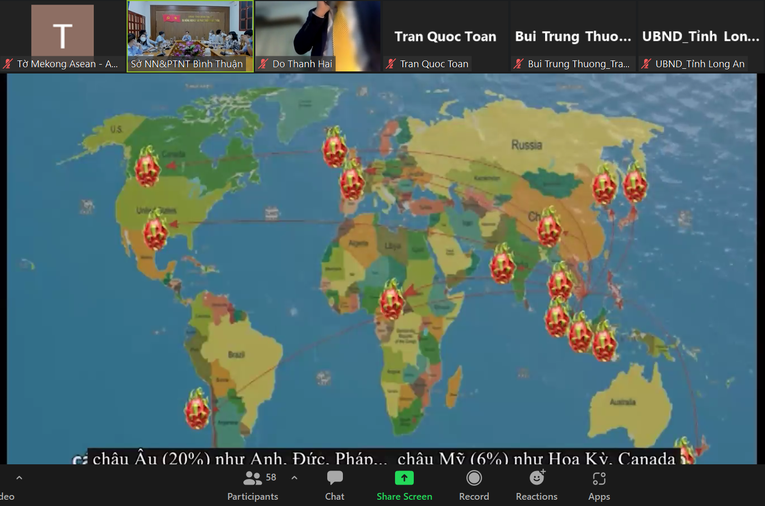 Thanh long Việt Nam đ&atilde; xuất khẩu tới 15 quốc gia, trong đ&oacute; c&oacute; Ấn Độ. Nhưng thị trường Ấn Độ chưa được đầu tư tương xứng. Ảnh chụp tại hội thảo