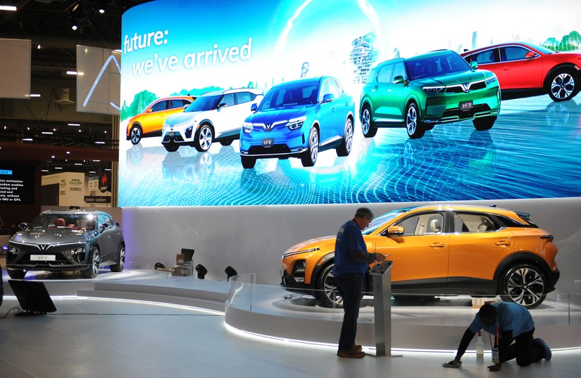 D&agrave;n xe điện Vinfast đổ bộ Triển l&atilde;m điện tử Ti&ecirc;u d&ugrave;ng CES 2023. Nguồn: Vingroup.